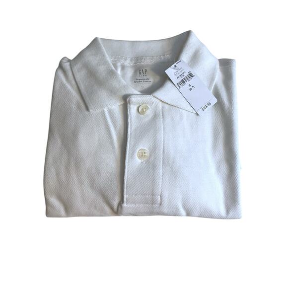 Boys GAP Uniform Long sleeve Polo Shirt Size S White Organic Cotton NWT-READ - Picture 2 of 10